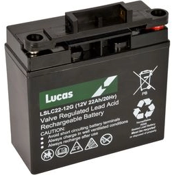 LUCAS 12V 22AH AGM CYCLIC BATTERY LSLC22-12