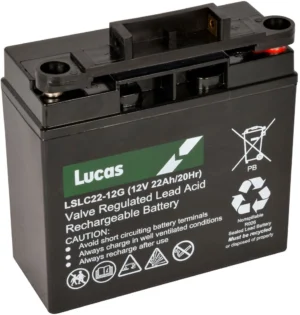 LUCAS 12V 22AH AGM CYCLIC GOLF BATTERY LSLC22-12G