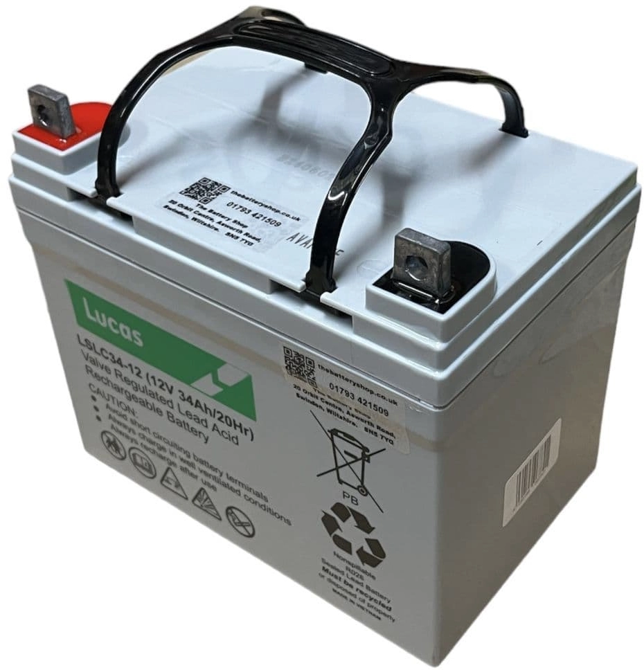 LUCAS 12V 34AH AGM CYCLIC BATTERY LSLC34-12