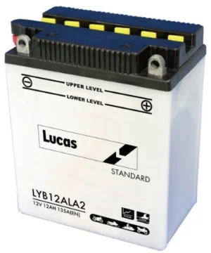 LUCAS 12V MOTORCYCLE BATTERY WITH ACID PACK LYB12ALA2