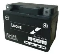 LUCAS 12V SEALED MOTORCYCLE BATTERY LTS4LBS
