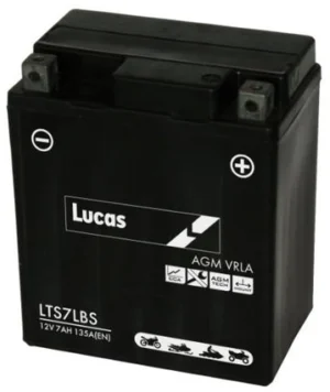 LUCAS 12V SEALED MOTORCYCLE BATTERY LTS7LBS