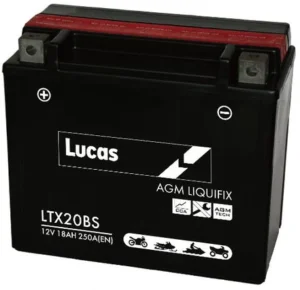 LUCAS 12V SEALED MOTORCYCLE BATTERY WITH ACID PACK LTX20BS