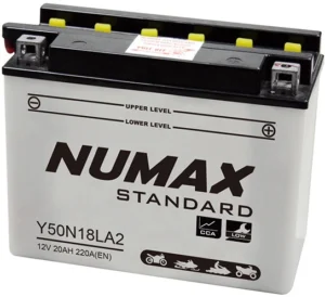 NUMAX 12V MOTORCYCLE BATTERY WITH ACID PACK Y50N18LA2