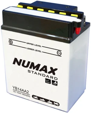 NUMAX 12V MOTORCYCLE BATTERY WITH ACID PACK YB14AA2