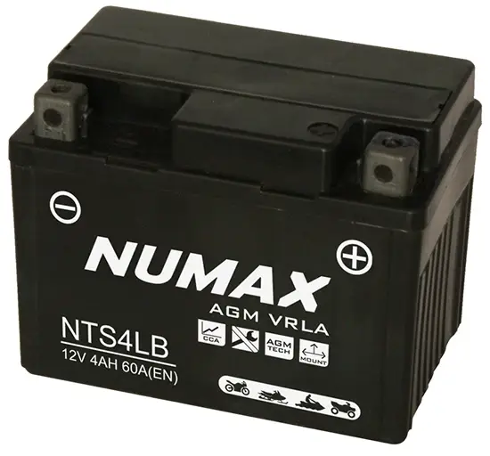 NUMAX 12V SEALED MOTORCYCLE BATTERY NTS4LB