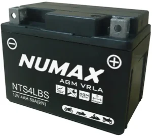 NUMAX 12V SEALED MOTORCYCLE BATTERY NTS4LBS