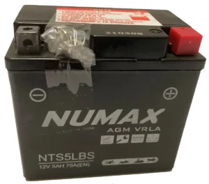 NUMAX 12V SEALED MOTORCYCLE BATTERY NTS5LBS