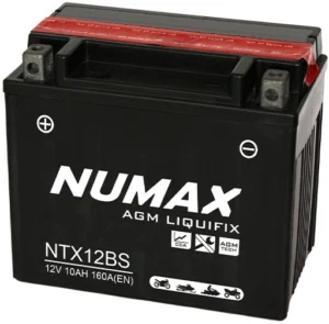NUMAX 12V SEALED MOTORCYCLE BATTERY WITH ACID PACK NTX12BS
